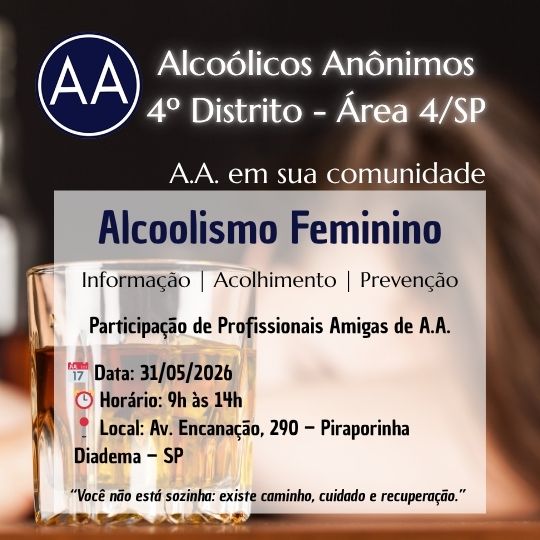 Alcoólicos Anônimos – 4º Distrito - Alcoolismo Feminino